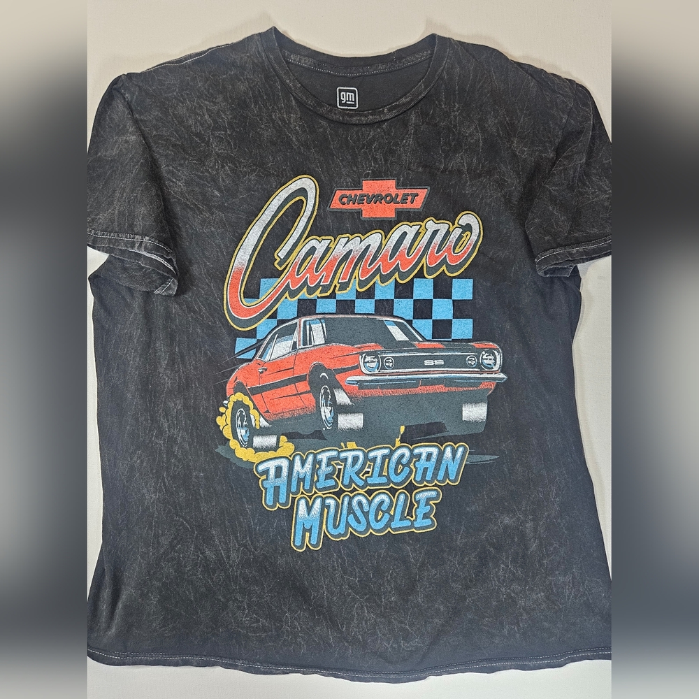 Chevy Camaro T-Shirt Mens Large Black‎ Chevrolet Distressed American Muscle Tee